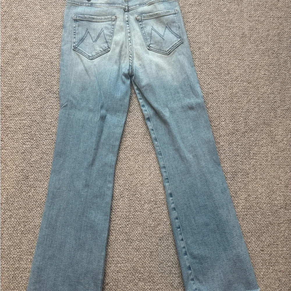 MOTHER Blue Flare & Wide Leg Jeans with Distressed Details - Picture 4 of 5